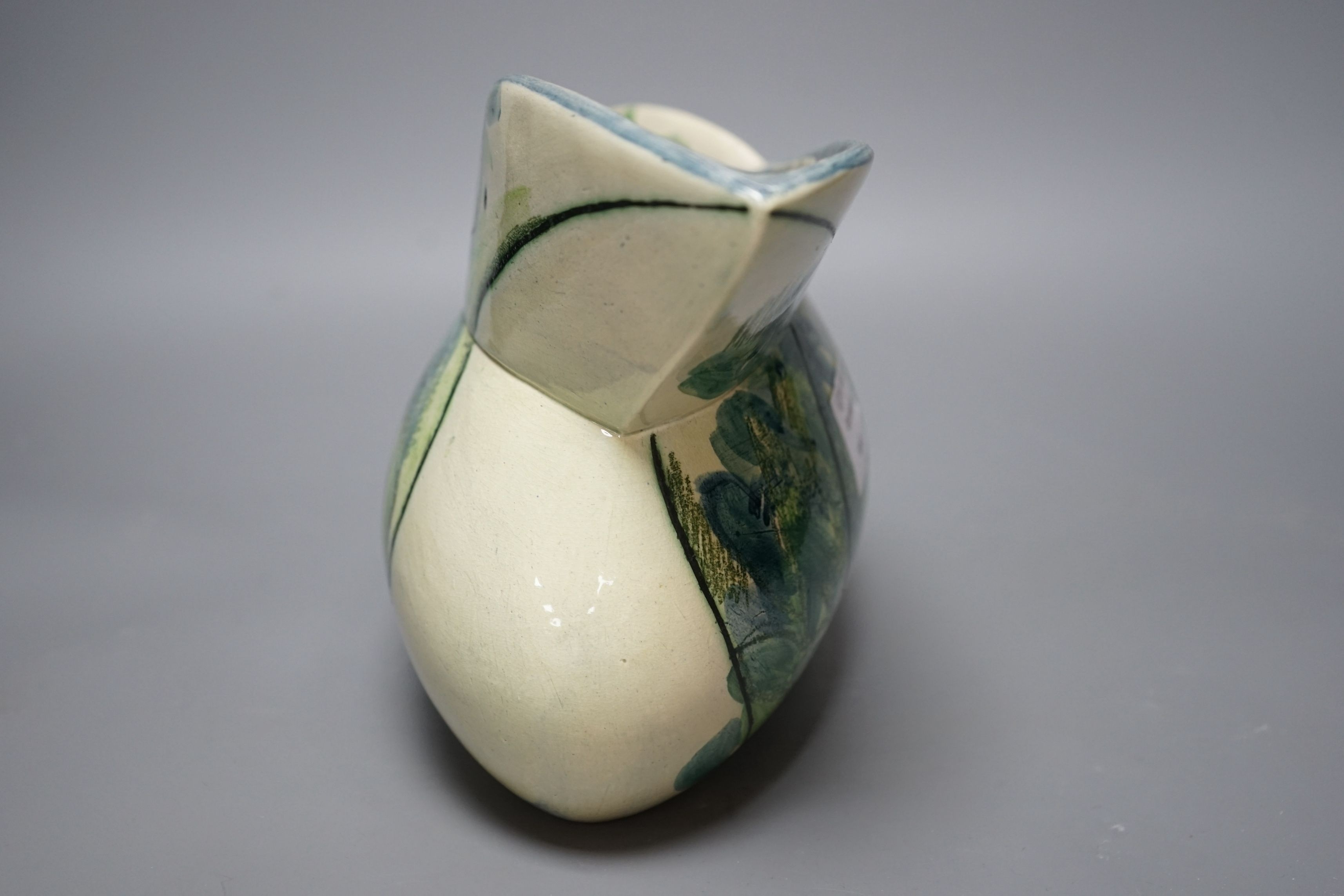 Kate Byrne (British contemporary), an abstract bird jug, with label and mark to base, 42cm wide